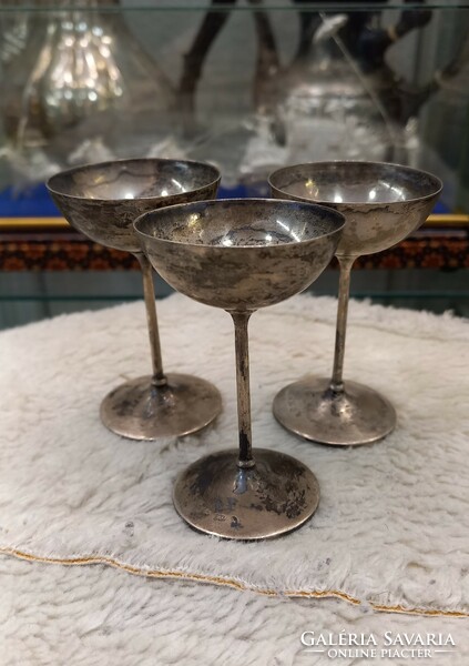 Antique silver liqueur glasses