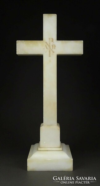 1F850 antique large carved marble crucifix 42 cm 1887