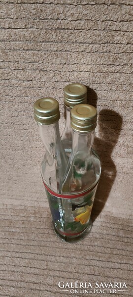 Három nyakú pálinkás üveg, különleges