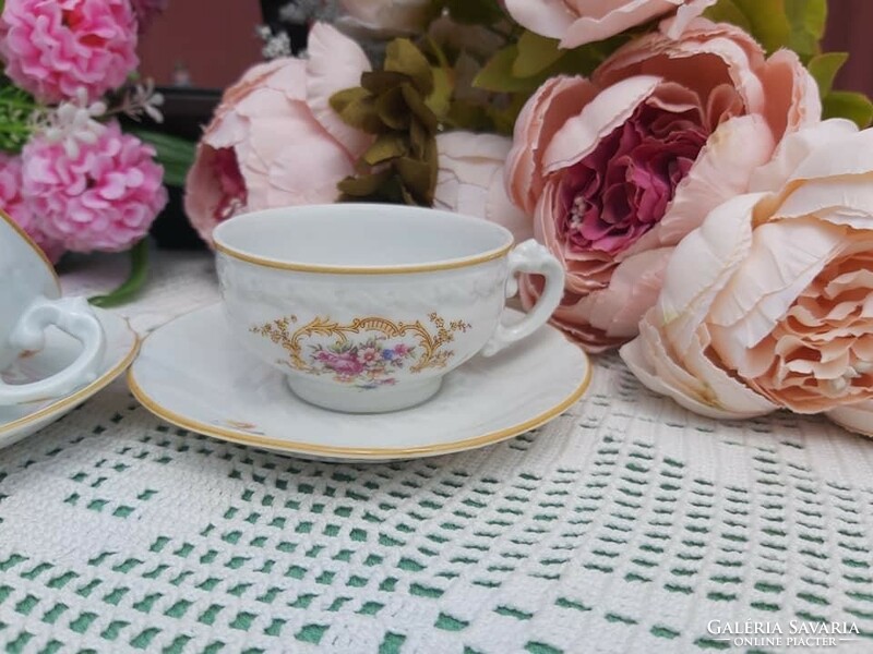 Gyönyörű virágos  MZ Altrohlau kávéscsésze csésze csészealj