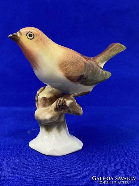 Cuki kis méretű Herendi porcelán madár- Fülemüle, rigó ?  (8cm) - CZ
