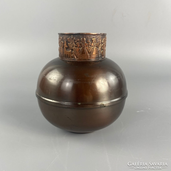Red copper mcm lignifer small vase