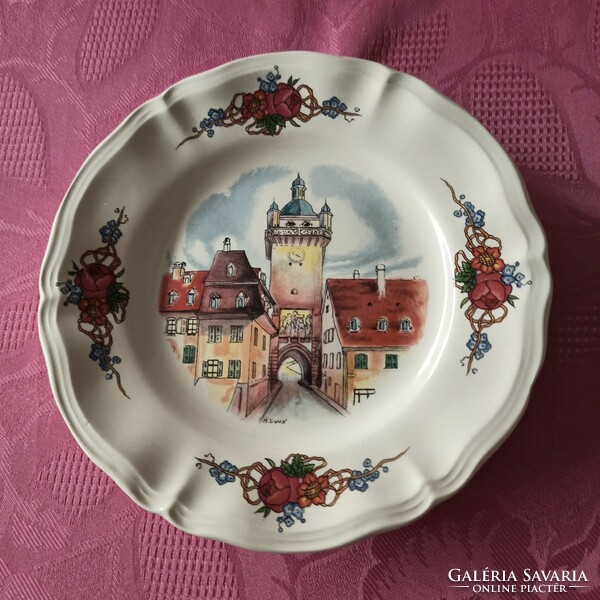 Sarreguemines Obernai scenic French porcelain small plate