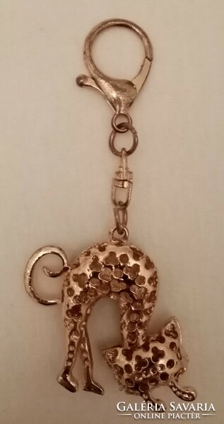 Kitten / cat keychain with crystals