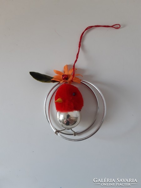 Gablonz, chenille chick or bird old Christmas tree ornament