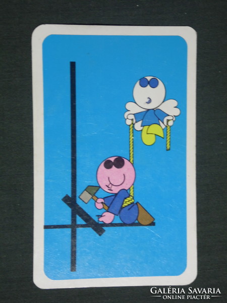 Kártyanaptár,SZOT munkavédelmi osztály,grafikai rajzos,humoros, védőeszközök, 1982 ,   (2)