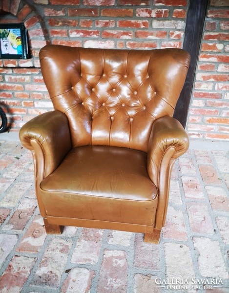 Chesterfield leather armchair