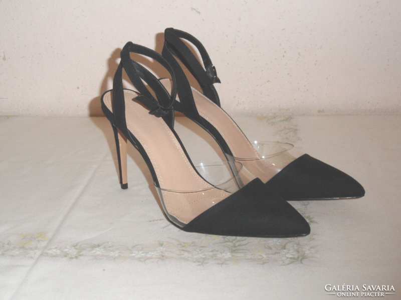 RESERVED fekete alkalmi női cipő, szandál ( 39 /40-es )