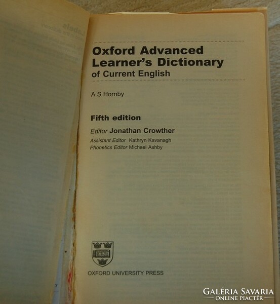 Oxford advanced learner's dictionary