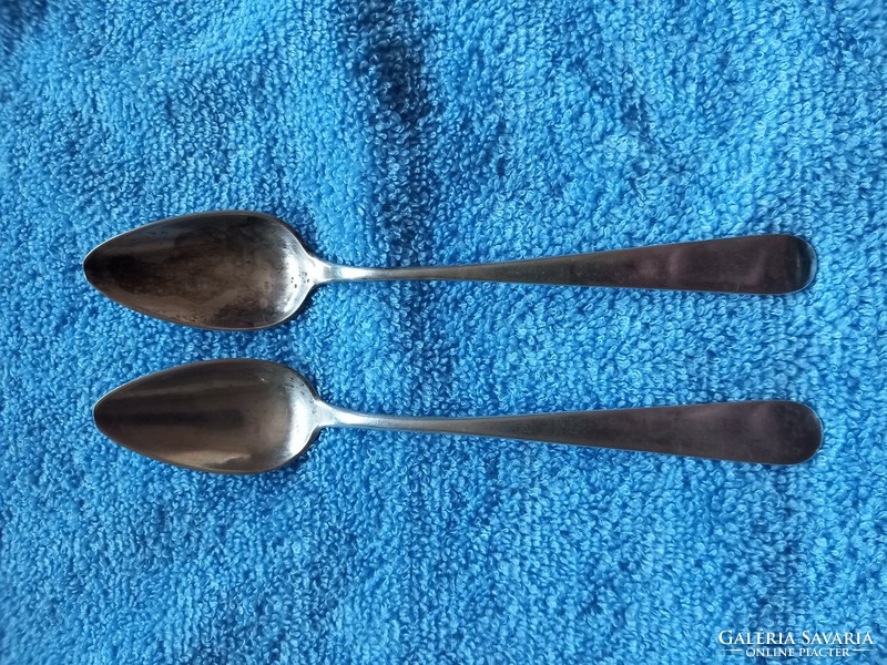 2 pieces of antique Klagenfurt 13 lato silver 34.2 grams 19. Sz tea spoon with master mark rare!!!