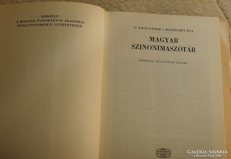 Hungarian thesaurus a-zs p. Eva Nagy Gábor-Ruzsiczky
