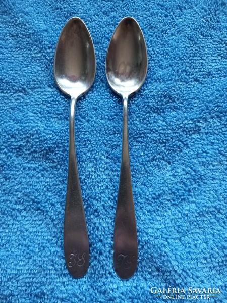 2 pieces of antique Vienna 13 latos silver 38.2 grams 19. Sz tea spoon with master mark rare!!!