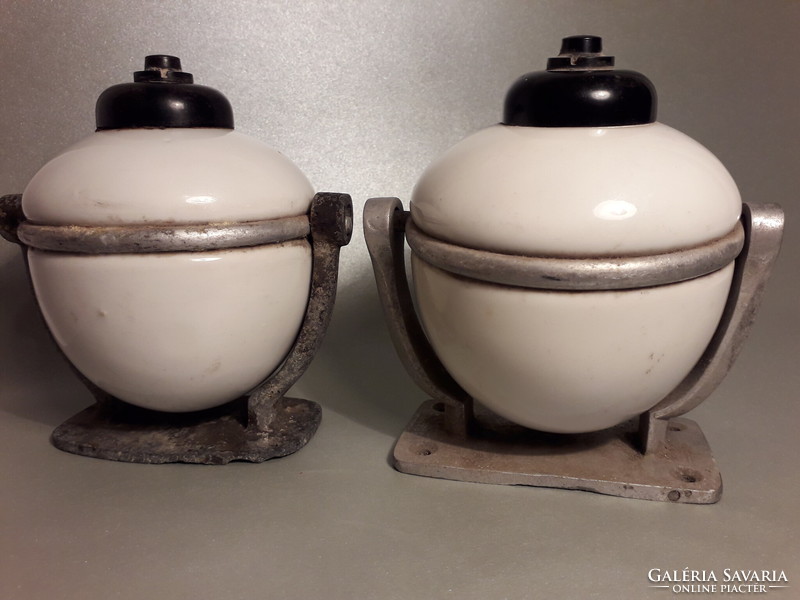 Antique porcelain metal soap dispenser, probably a pair of train soap dispensers from the past