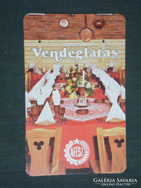 Kártyanaptár, ÁFÉSZ vendéglátás, étterem ,csárda, 1981 ,   (2)