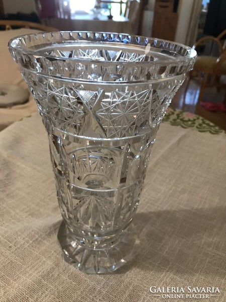 Crystal lead crystal vase 24 cm polished antique base