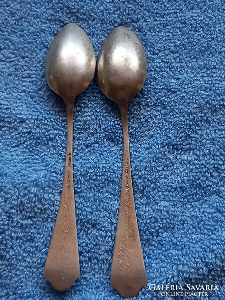 2 Antique 800 ornate engraved German silver 26.8 gram tea coffee spoons