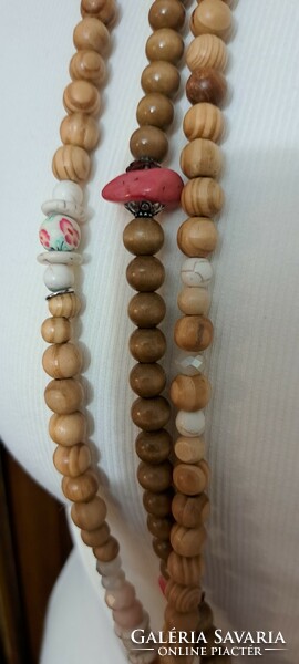 Handmade oriental necklace, Nepalese mala, prayer beads 3 (l4283)