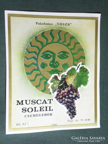 Wine label, wax, winery, wine farm, muscat soleil fine wine