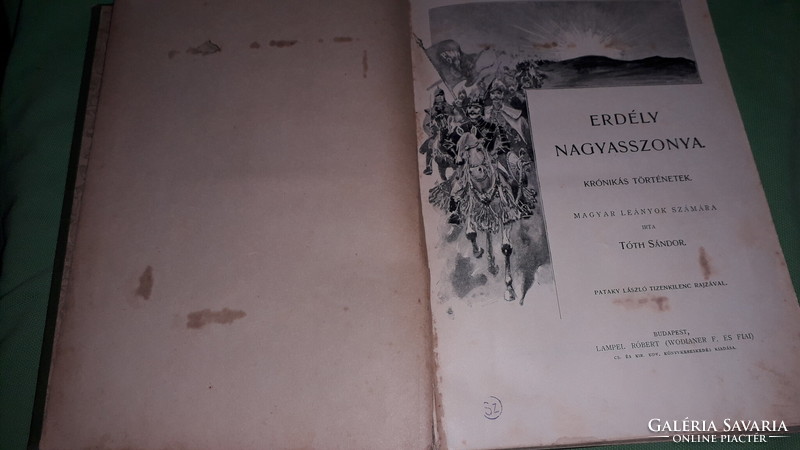 1899. Sándor Tóth: The Lady of Transylvania novel book is illuminated according to the pictures