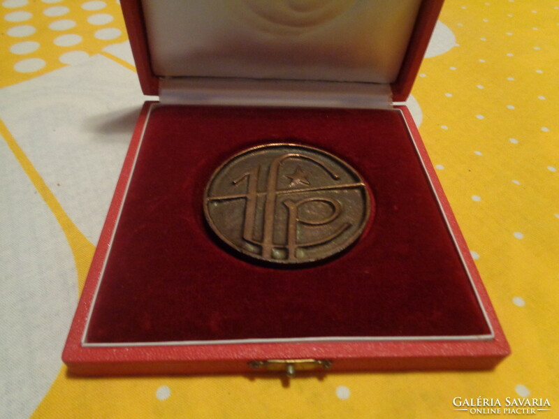 For my college. Bronze plaque from the 60s, in gift box, 60 x 7 mm
