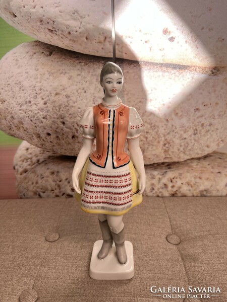 Hollóháza porcelain girl in folk costume a61