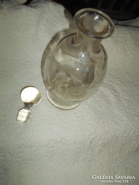 Antique polished glass bottle-original stopper