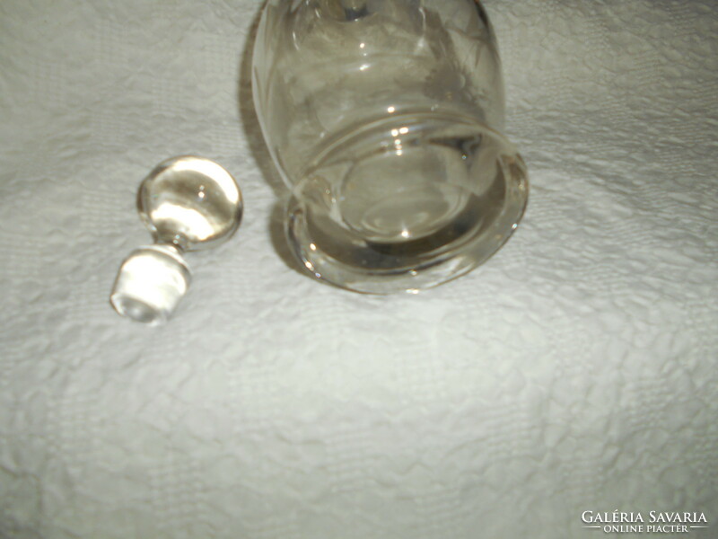 Antique polished glass bottle-original stopper
