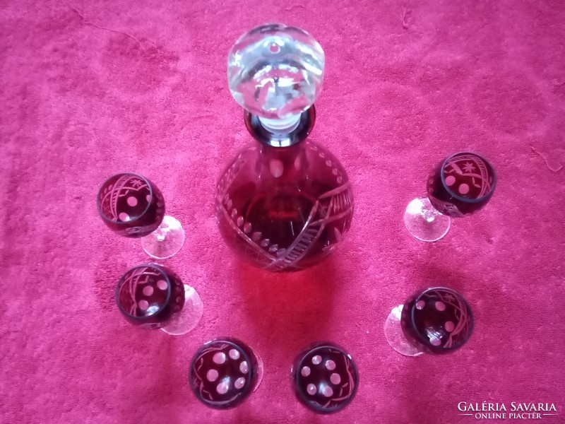 Polished glass crystal liqueur set for Christmas, New Year's, New Year's and festive occasions