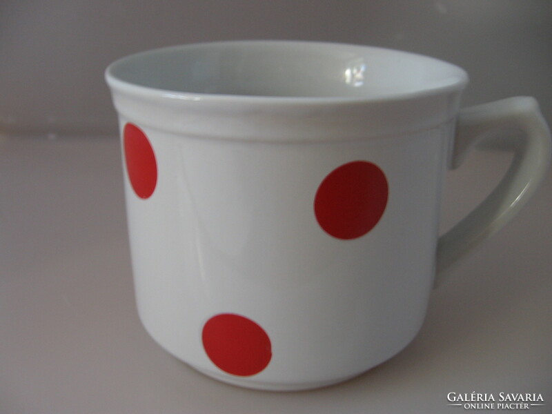Retro red polka dot cocoa soup large ceramic mug