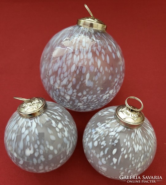 3 pieces old thick glass sphere glass sphere Murano style decoration accessory ornament