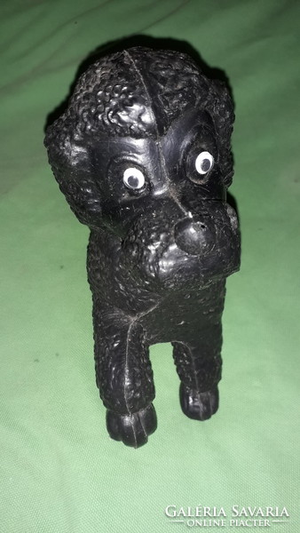 Old dmsz plastic black sitting poodle toy dog figure 18 x 15 cm according to the pictures