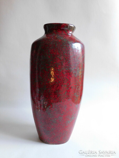 Pesthidegkúti ritka váza eredeti címkével - 30.5 cm