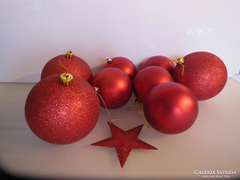 Christmas tree decorations - 9 pcs - 10 - 9 - 7 cm - plastic - German - perfect