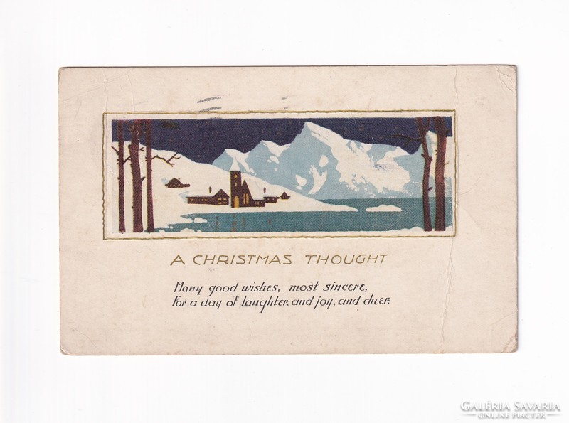 K:155 Karácsonyi  antik képeslap 1922 (USA)