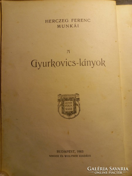 Herczeg Ferenc A Gyurkovics leányok 1903