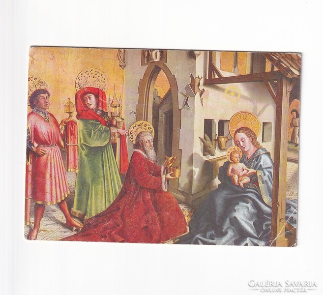 K:160 Karácsony képeslap vallásos kinyíthatós