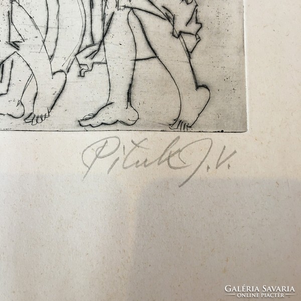József Pituk etching, Orpheus