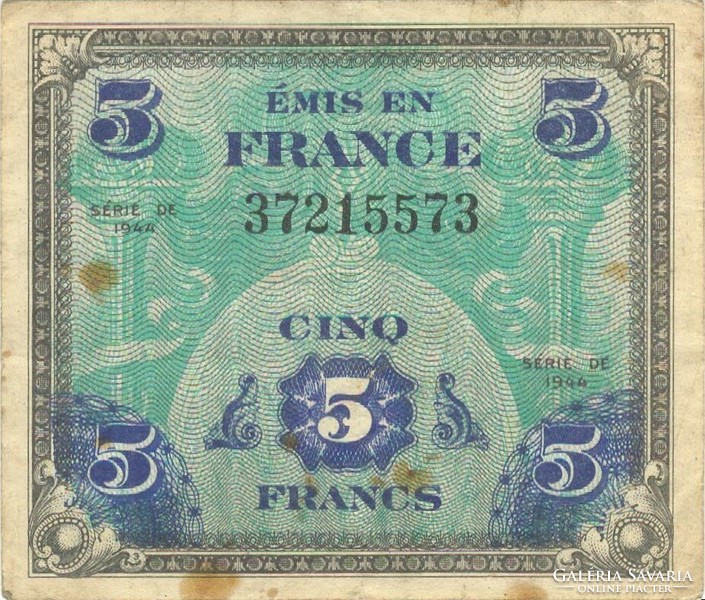5 frank francs 1944 Franciaország katonai military 1.