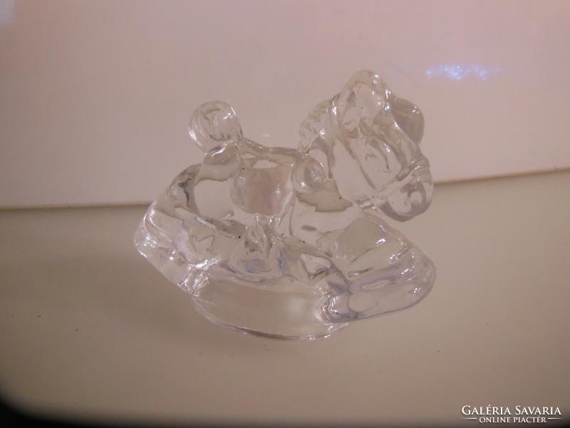 Christmas - rocking horse - crystal - candle holder - 7 x 6 x 3 cm - German