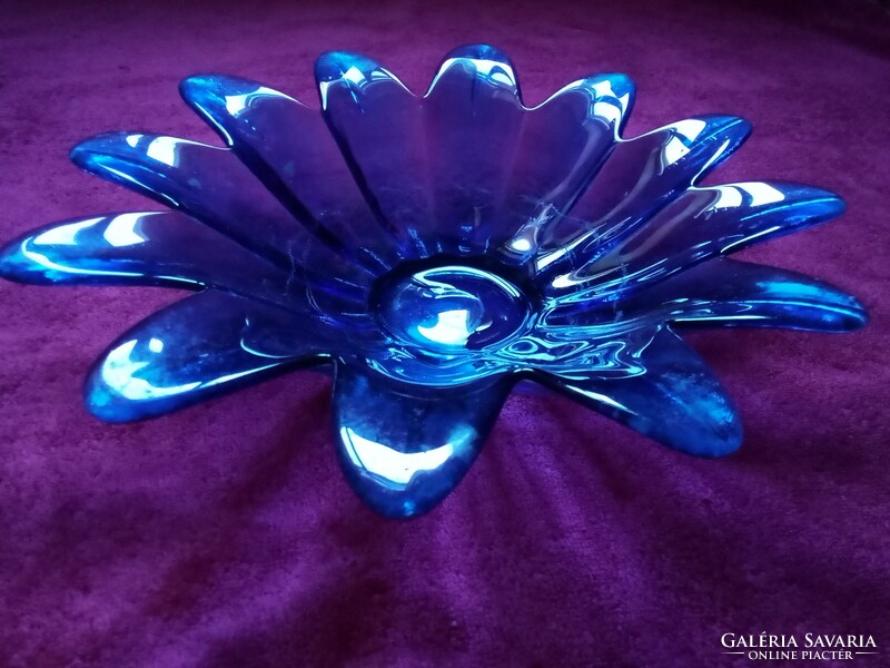 Blue crystal bowl, centerpiece