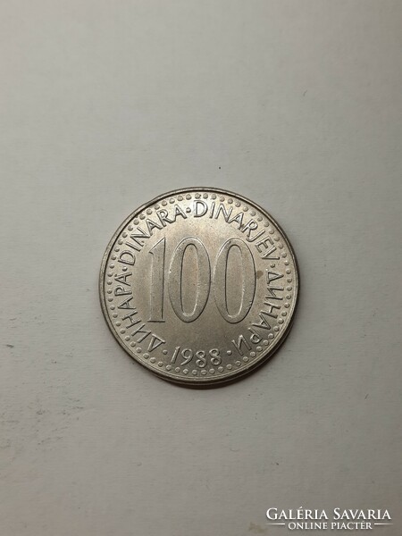 Yugoslavia 100 dinars 1988 (copper-zinc-nickel alloy)