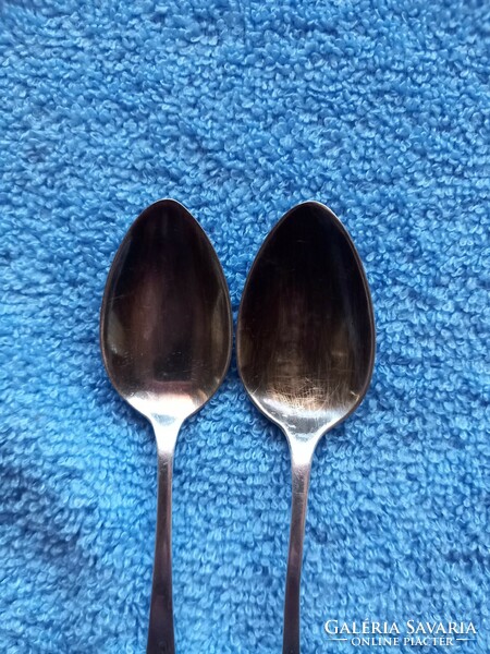 2 antique 800 ornate engraved silver 17 gram mocha coffee spoons