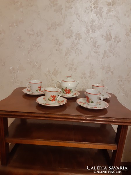 Zsolnay coffee set with Santa Claus pattern