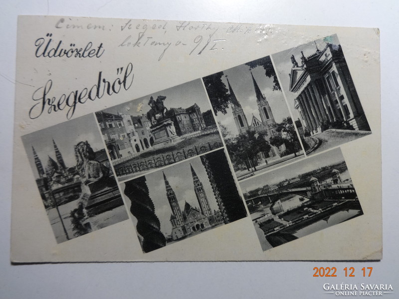 Old Weinstock postcard: Szeged, details (1942)