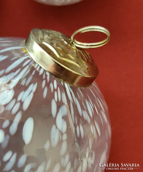 3db régi vastag üveggömb üveg gömb muránói stílusú dekoráció kellék dísz