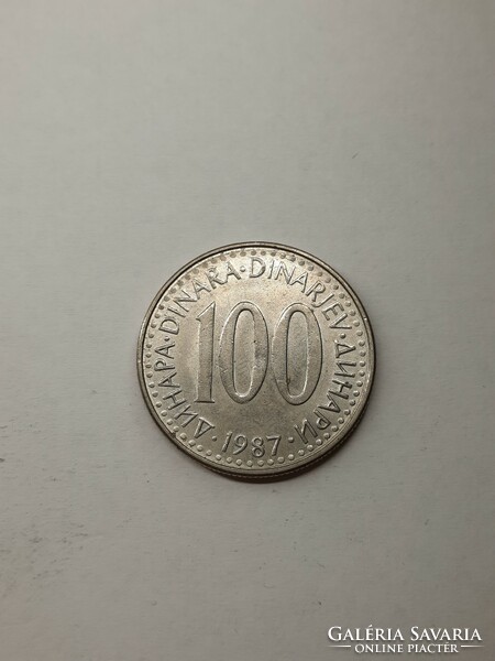 Jugoszlávia 100 dinár 1987