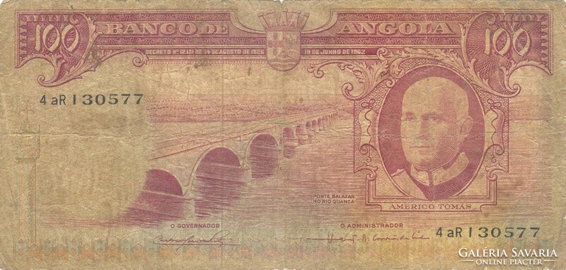 100 escudo escudos 1962 Angola 1.