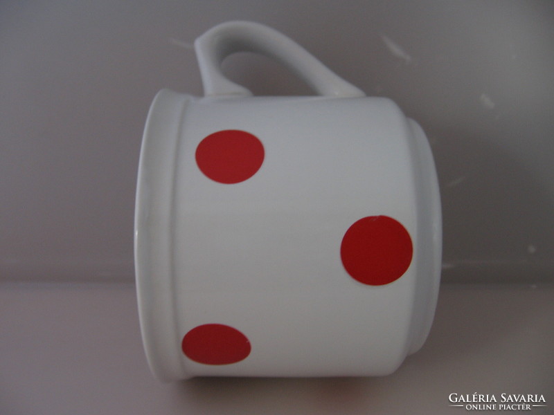 Retro red polka dot cocoa soup large ceramic mug