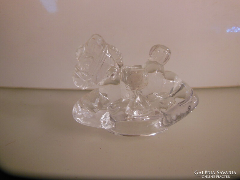 Christmas - rocking horse - crystal - candle holder - 7 x 6 x 3 cm - German