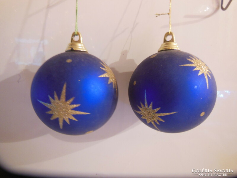 Christmas tree decoration - 2 pcs - 6 cm - plastic - retro - German - perfect